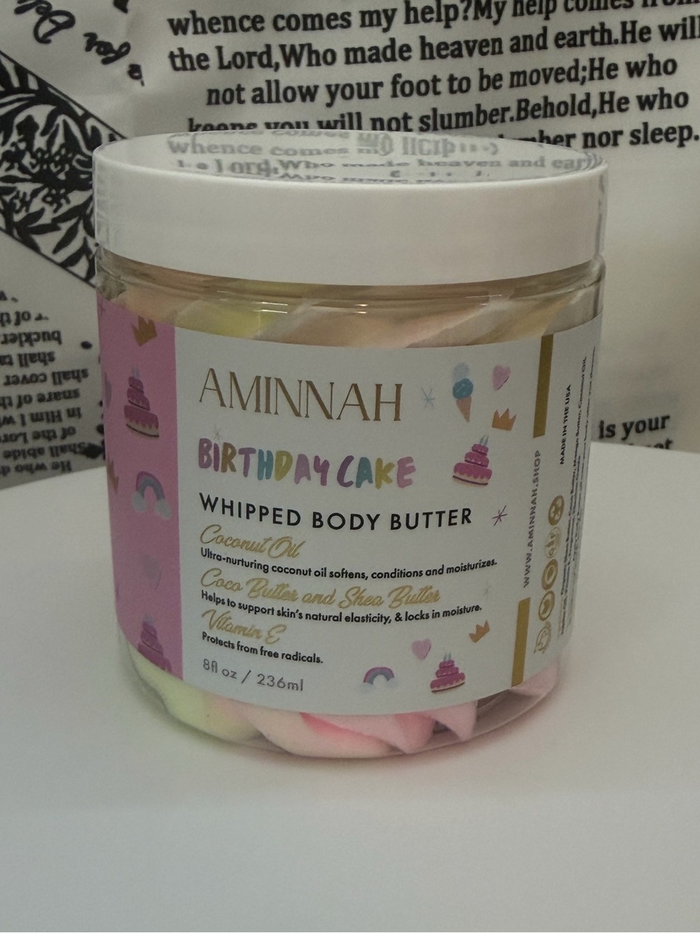 NWT Aminnah Birthday Cake Whipped Body Butter